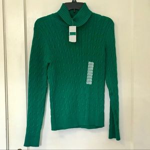 NWT Charter Club Green Turtleneck Sweater M